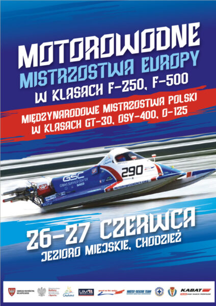 Oficiální plakát ME UIM F250 a F500 v polském Chodzies